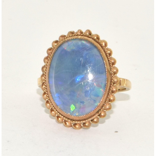 267 - A 9ct gold opal ring Size L , 3grams.