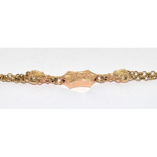 323 - 9ct gold bracelet (watch chain style), 14g.