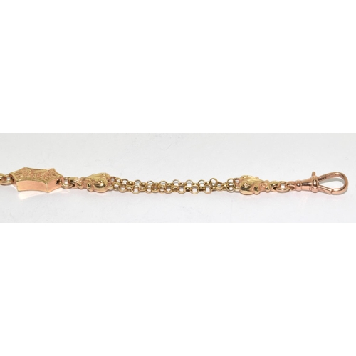 323 - 9ct gold bracelet (watch chain style), 14g.