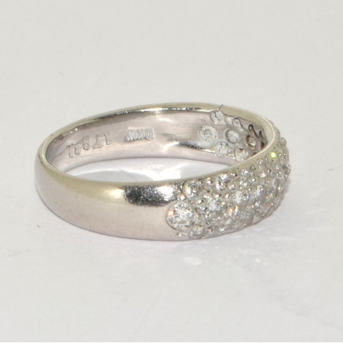 276 - A platinum and diamond set band ring Size M, 4.5g