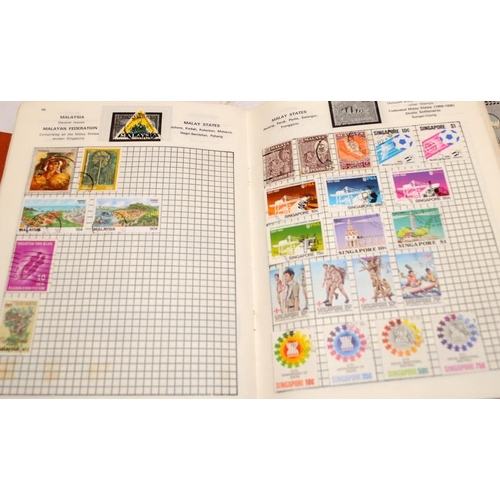 192 - 5 x schoolboy stamp albums with a good selection of world stamps