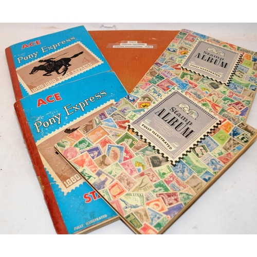 192 - 5 x schoolboy stamp albums with a good selection of world stamps