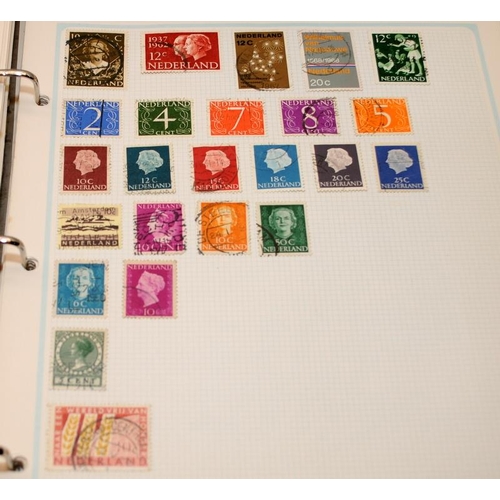 199 - A vintage Stanley Gibbons Worldex stamp album containing a schoolboy collection of stamps together w... 