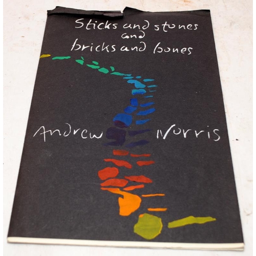 223 - Andrew Norris author/artist: 3 x hand made hand numbered books, 'Sticks and Stones and Bricks and Bo... 