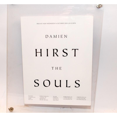 225 - Damien Hurst 2010 original private view invite to The Souls exhibition in the form of a two colour f... 