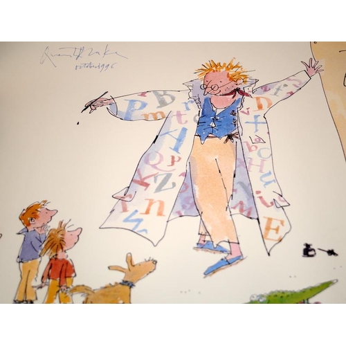 226 - The Art of Quentin Blake exhibition advertising poster for Chris Beetles Ltd Art Gallery. Signed by ... 