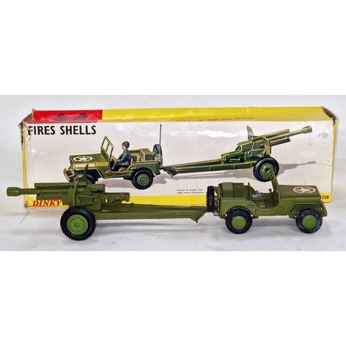 81 - Dinky model 615 U S Jeep with Howitzer box tatty not checked