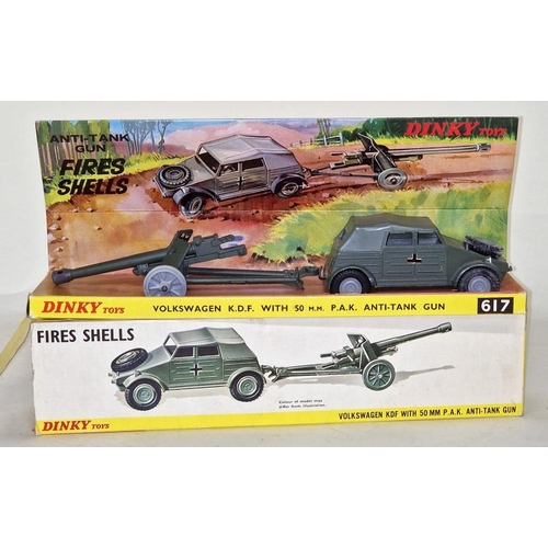 84 - Dinky toys No 617 Volkswagen KDF with 50mm P.A.K Anti Tank Gun box tatty not checked