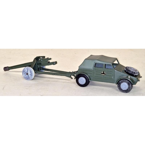 84 - Dinky toys No 617 Volkswagen KDF with 50mm P.A.K Anti Tank Gun box tatty not checked