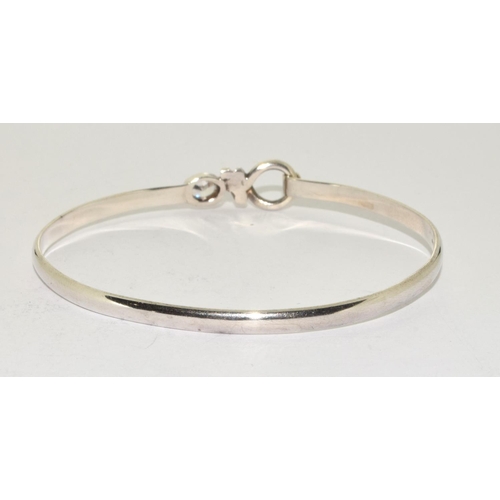 348 - CZ 925 silver bangle and ring.