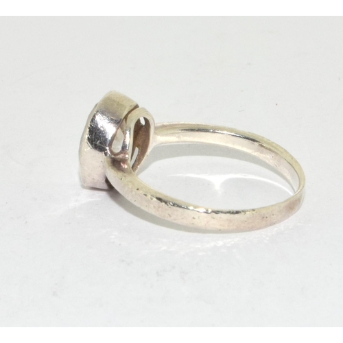 348 - CZ 925 silver bangle and ring.