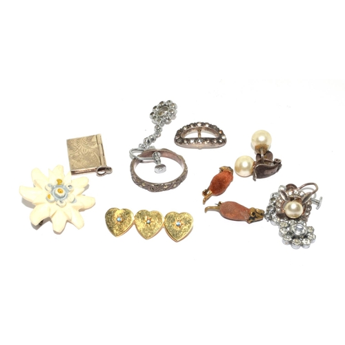 379 - Collection of antique silver and costume jewellery.