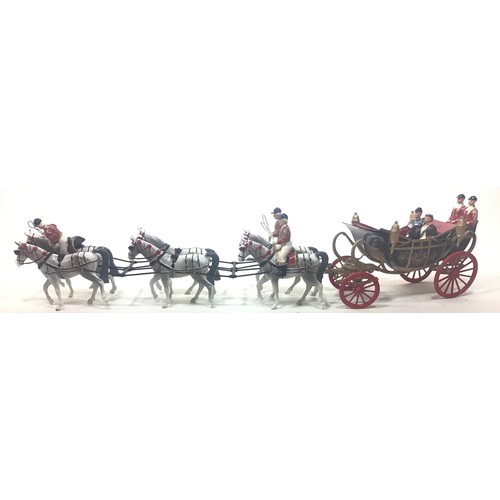 58 - Britains Royal State Open Landau with riders and Figures