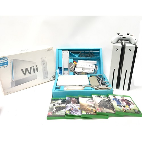 429 - Collection of Consoles to include Wii, 2 Xbox Ones and a couple video games for Xbox.