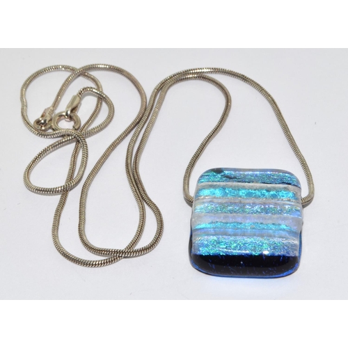 412 - Silver Murano Glass Necklace