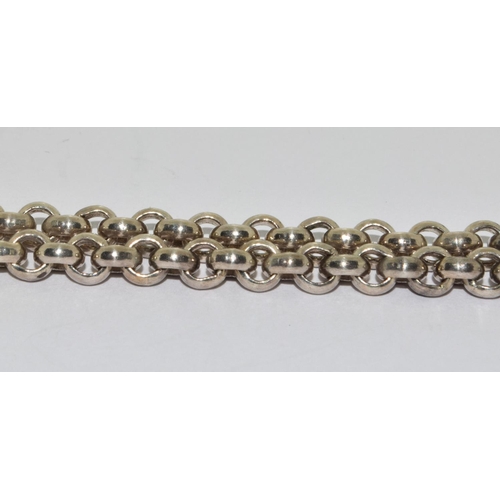 395 - Silver Belcher Watch Chain / Necklace with T Bar