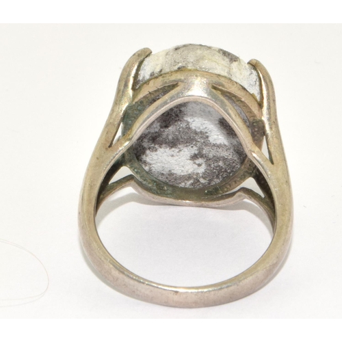 346 - Silver Ore Ring. Size V