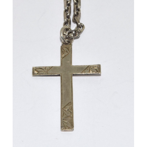 351 - Silver Cross & Chain