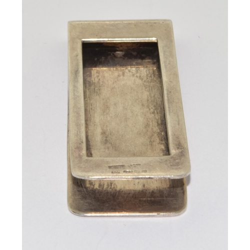 347 - Solid Silver Money Clip with Gold Center