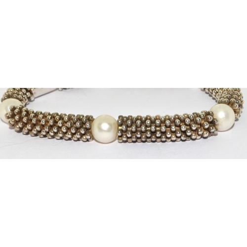 399 - Silver Links of London Pearl Bracelet