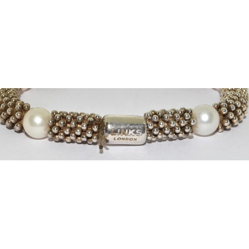 399 - Silver Links of London Pearl Bracelet