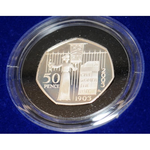 127 - Royal mint 2003 silver proof piedfort 3 coin collection. Double usual thickness coins presented case... 