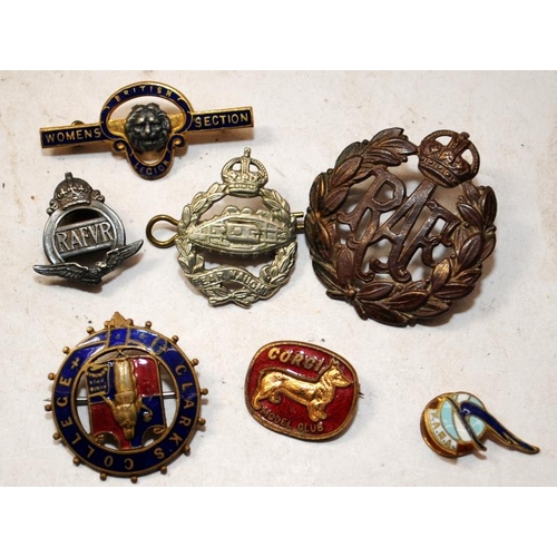 130 - Collection of curios to include WW2 medals, various badges and other military related ephemera