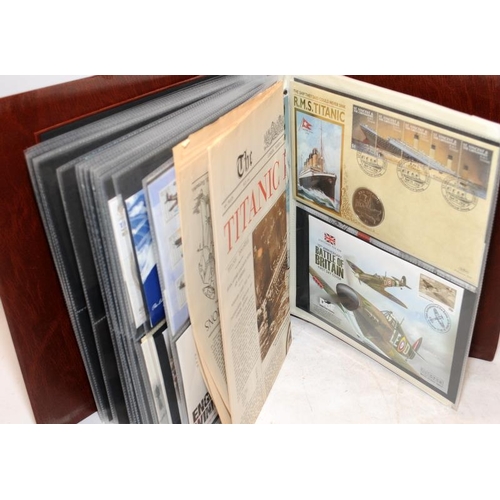 204 - Royal Mail Presentation album containing first day covers, coin covers and stamp booklets. Lot also ... 