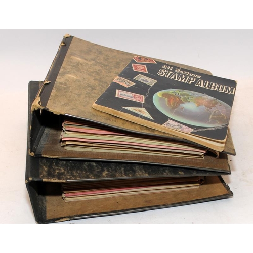 207 - Three vintage albums of world stamps. These albums have some age and have been carefully compiled. W... 