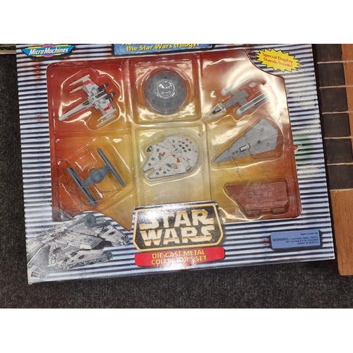 215 - Collection of vintage toys and games to include Galoob Star Wars Micro Machines set and vintage baga... 