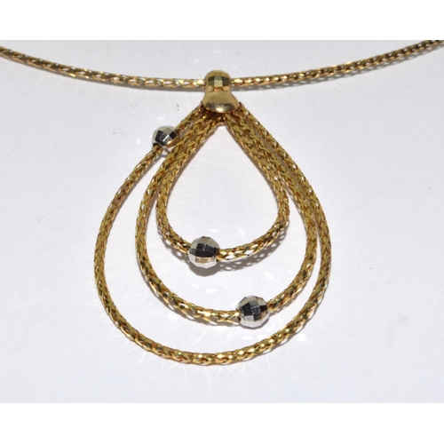 274 - 9ct gold hoop pendant necklace 4g