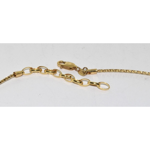 274 - 9ct gold hoop pendant necklace 4g