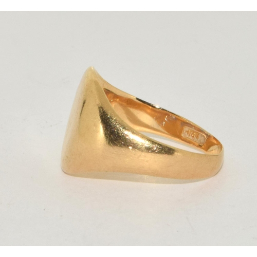 335 - 18ct gold gents signet ring 8g size P