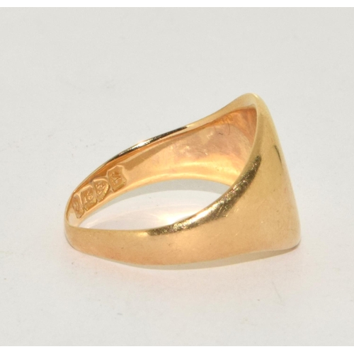 335 - 18ct gold gents signet ring 8g size P