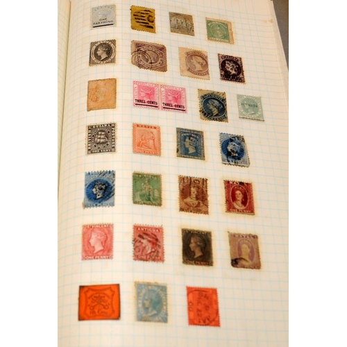 183 - Stamps: Vintage album containing a collection of Spanish stamps including early examples. Further in... 