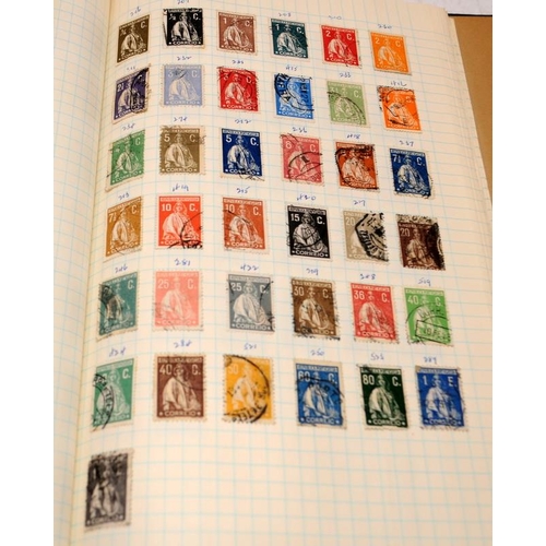 184 - Stamp album of mostly Portugal including early examples. At the back is a small collection from Ceyl... 