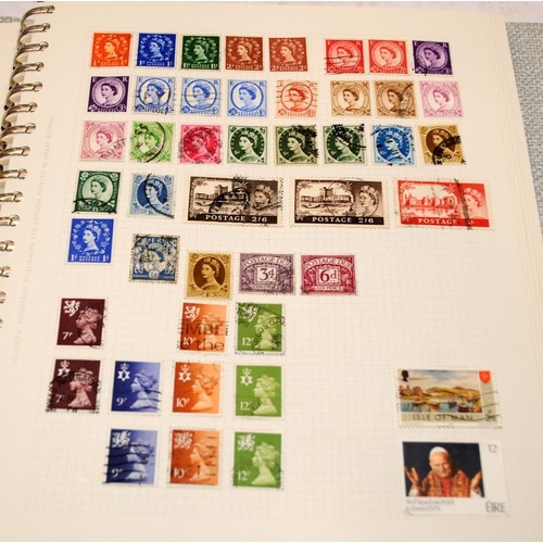 185 - Stamps: Album and stock book of GB stamps. Includes early and high value examples and sheets