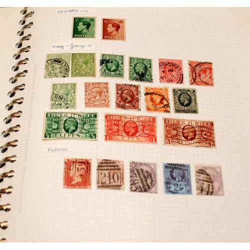 185 - Stamps: Album and stock book of GB stamps. Includes early and high value examples and sheets