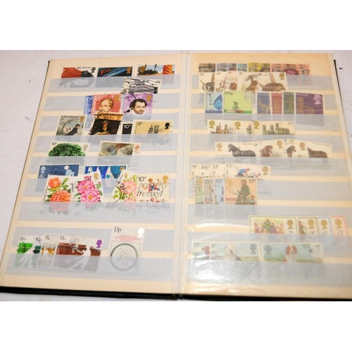 187 - Stamps: 3 albums of GB stamps including 2 good stockbooks with early examples