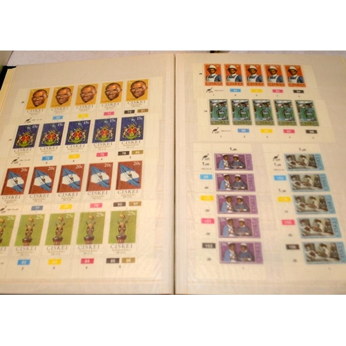 188 - Stamps: 4 x stock books, Mostly from the African continent with a good selection from Ciskei