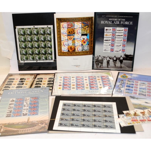 212 - Stamps: A collection of stamps sheets, booklets and presentation packs. Large quantity of 1st class ... 