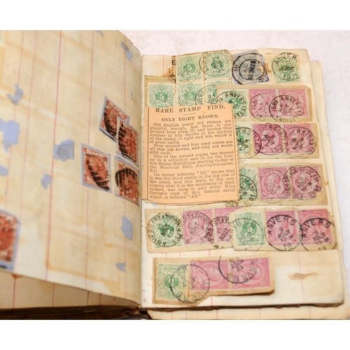 217 - Stamps: Two Victorian stamp albums containing a number of GB and world stamps.