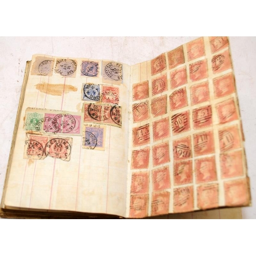 217 - Stamps: Two Victorian stamp albums containing a number of GB and world stamps.