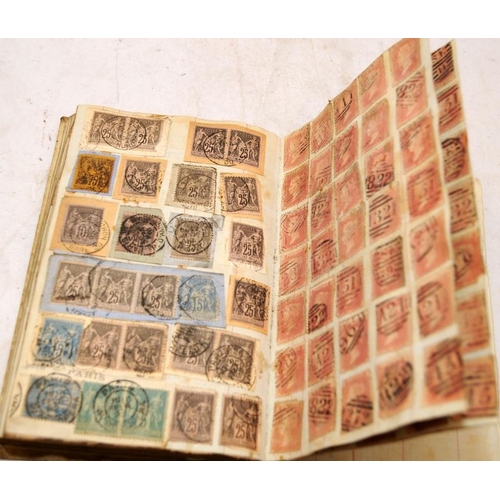 217 - Stamps: Two Victorian stamp albums containing a number of GB and world stamps.