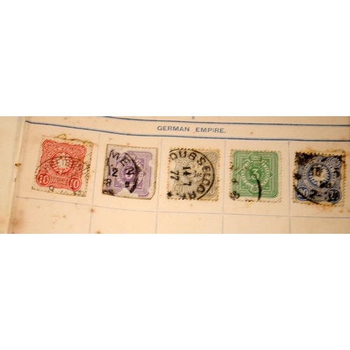 217 - Stamps: Two Victorian stamp albums containing a number of GB and world stamps.