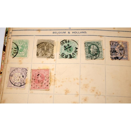 217 - Stamps: Two Victorian stamp albums containing a number of GB and world stamps.