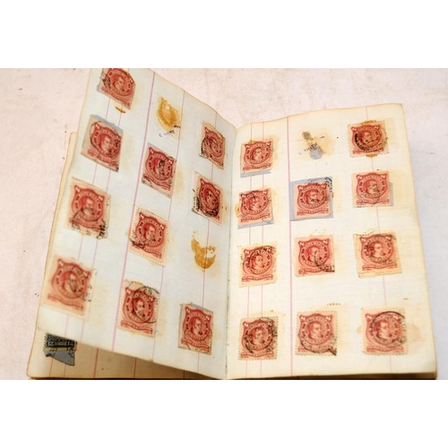 217 - Stamps: Two Victorian stamp albums containing a number of GB and world stamps.