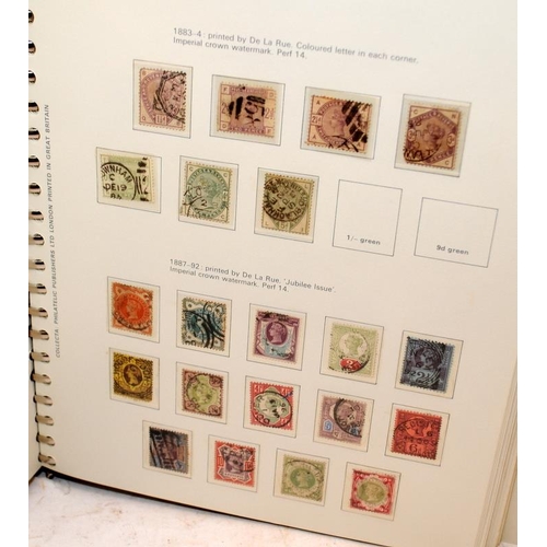 219 - Stamps: Good GB album with many early and high value examples. Includes a nice Penny Black with four... 