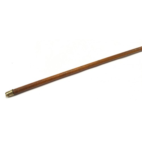 165 - Early Victorian swagger stick with white metal handle, highly decorated, 72cm long.