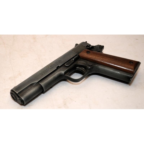 148 - Automatic Bruni 96 8mm 1911 style replica blank firing pistol. Re-enactment etc